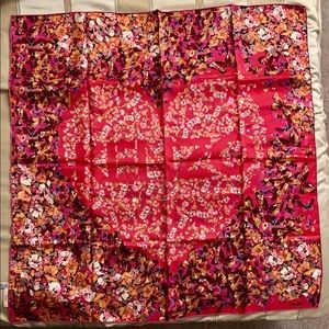 KENZO silk butterfly heart scarf
